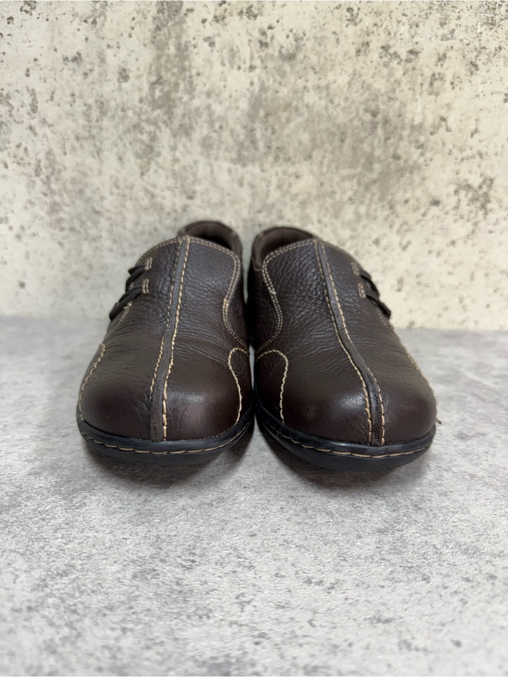 Clarks Ashland Cove Brown Leather Comfort Slip On Shoes Womens 6.5 - Picture 3 of 10